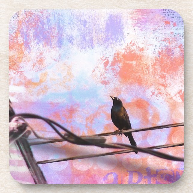 Artsy Grackle Beverage Coaster (Front)