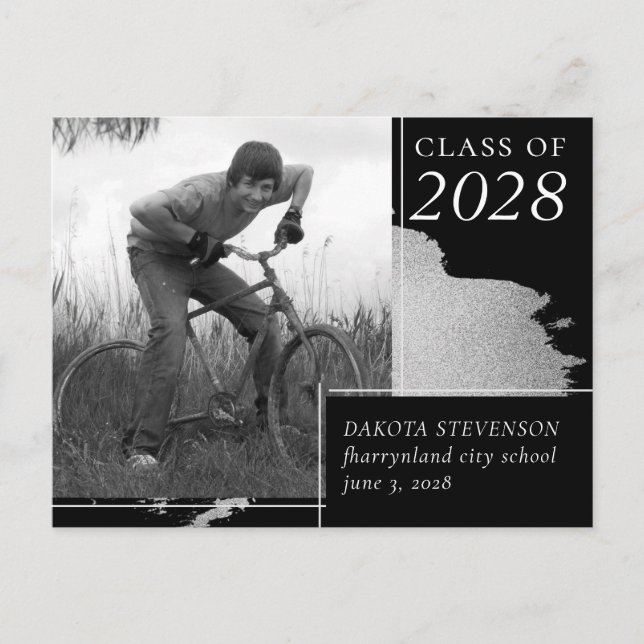 Artsy Graduation | Abstract Splash Photo Thank You Postcard (Front)