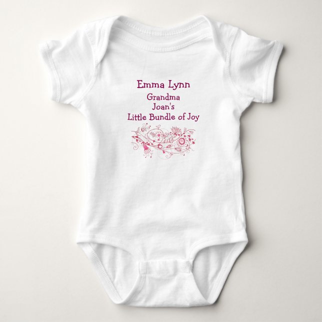 Artsy Grandma's Little Bundle of Joy Personalize  Baby Bodysuit (Front)