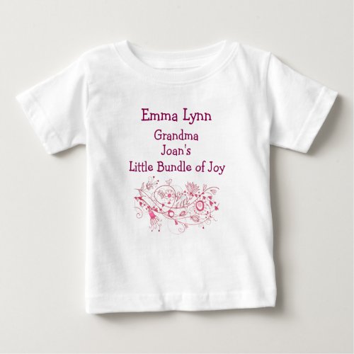 Artsy Grandmas Little Bundle of Joy Personalize Baby T_Shirt