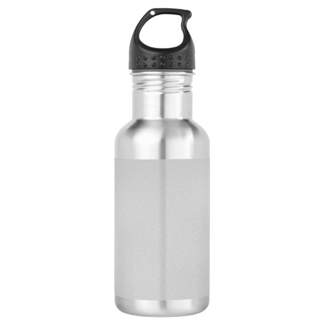 Artsy Gray Grainy Texture Stainless Steel Water Bottle (Front)