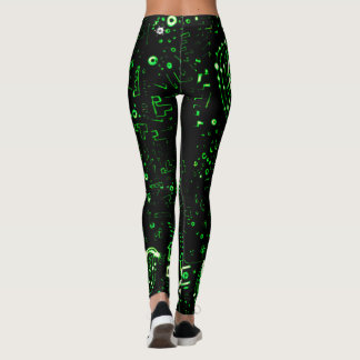 Artsy Green Black  Leggings