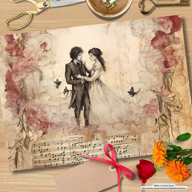 Artsy hand drawn rustic background dating couple tissue paper (Creator Uploaded)