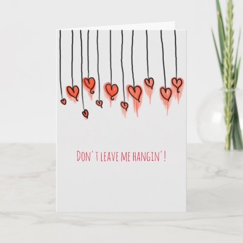 Artsy Hanging Hearts Valentines Day Card