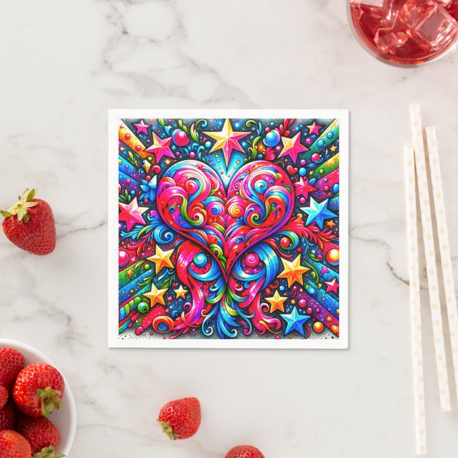 Artsy Heart Design Napkins (Insitu)