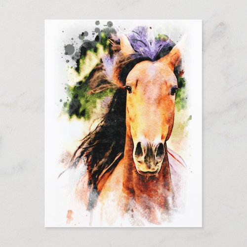  Artsy Horse Artistic  Painting Equine AR22 Postcard