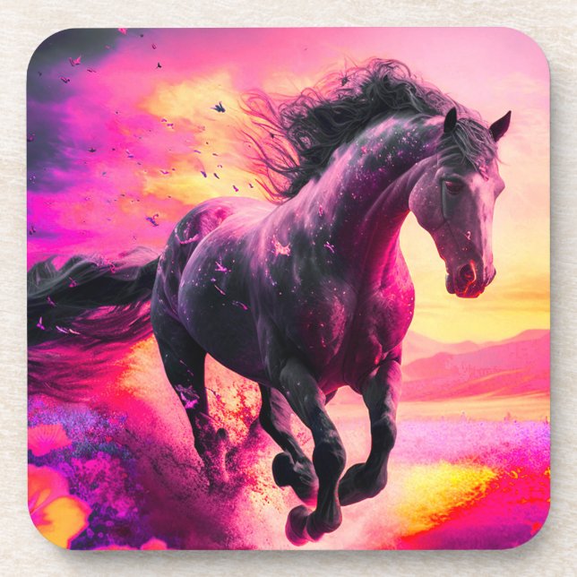 Artsy Horse Beverage Coaster (Front)