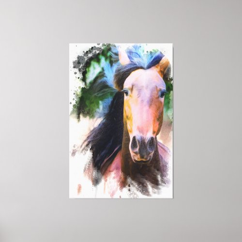  Artsy Horse Equine AR22 Black Mane Canvas Print