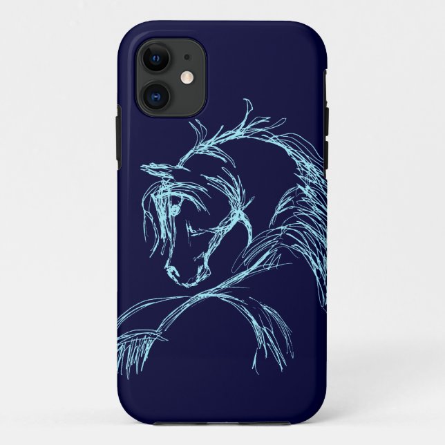 Artsy Horse Head Sketch Case-Mate iPhone Case (Back)