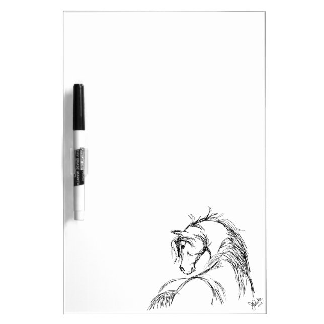 Artsy Horse Head Sketch Dry-Erase Board (Front)