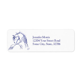 Artsy Horse Head Sketch Label
