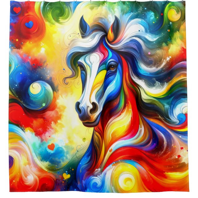 Artsy Horse Shower Curtain (Front)