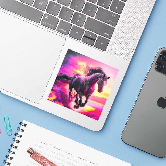 Artsy Horse Sticker (Laptop w/ iPhone)