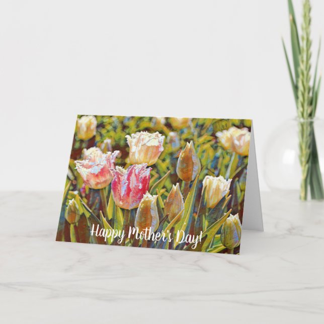 Artsy Impressionist Tulips Mother's Day Card (Front)