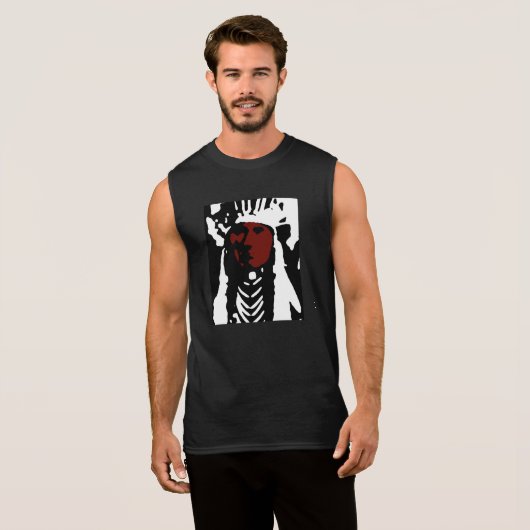 Artsy Indian Chief Sleeveless T-Shirt (Front Full)