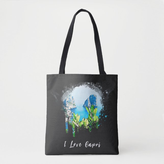 *~*  Artsy ITALIA CAPRI Island  Italian Tote Bag (Front)