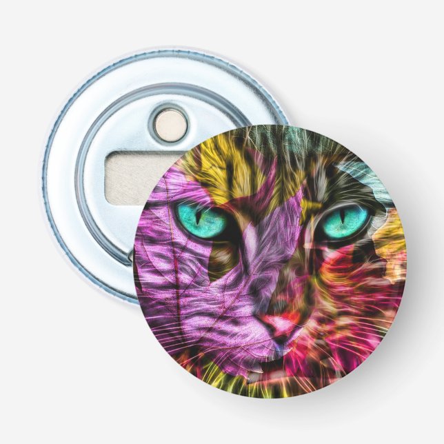 Artsy Kitty Cat  Bottle Opener (Front)