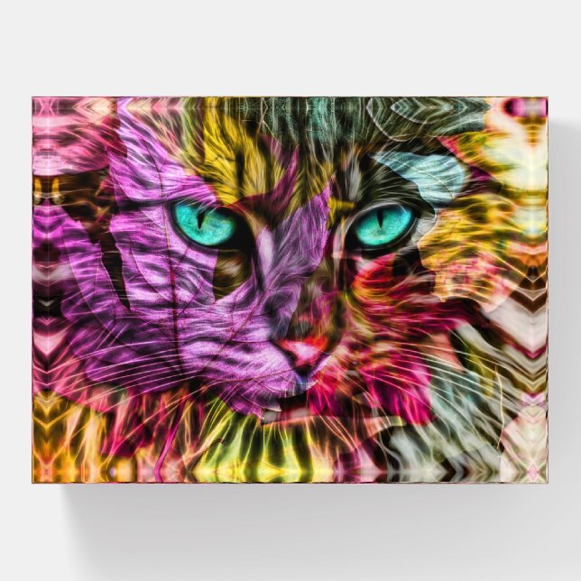 Artsy Kitty Cat  Paperweight (Front)