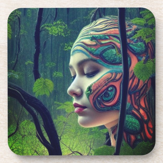 Artsy Lady Beverage Coaster (Front)