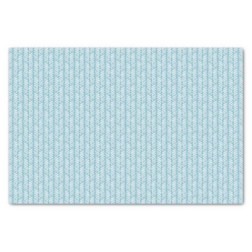 Artsy Light Blue White Zigzag Stripes Art Tissue Paper