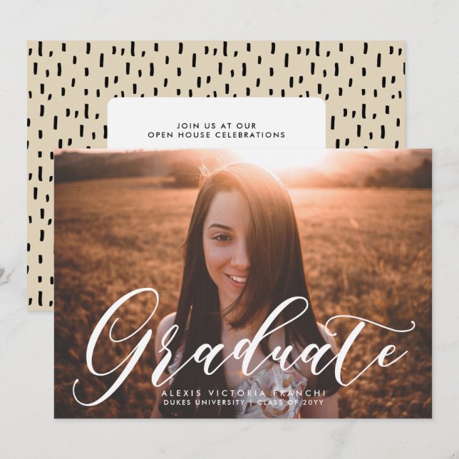 Artsy Light Graduation Announcement (Front/Back)