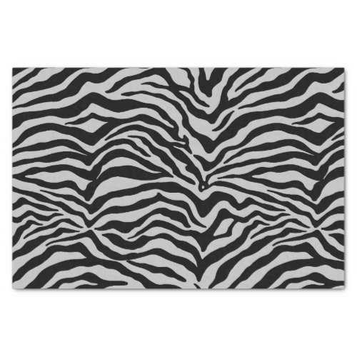 Artsy Light Gray Black Funky Zebra Print Pattern Tissue Paper