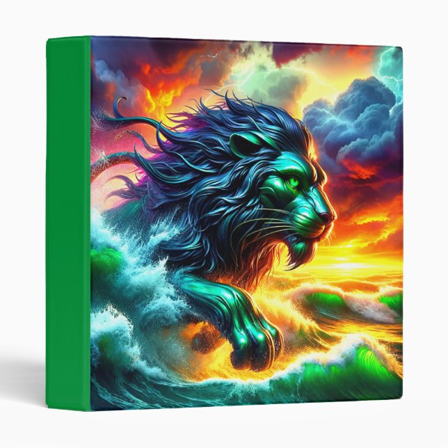 Artsy Lion 3 Ring Binder (Front/Spine)