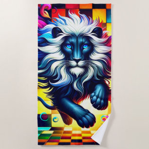 Artsy Lion Beach Towel