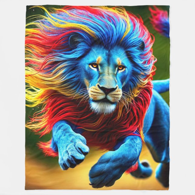 Artsy Lion Fleece Blanket (Front)