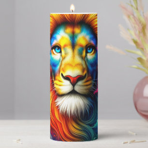 Artsy Lion Pillar Candle