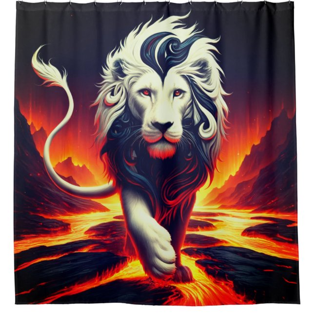 Artsy Lion Shower Curtain (Front)