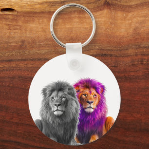Artsy Lions Keychain