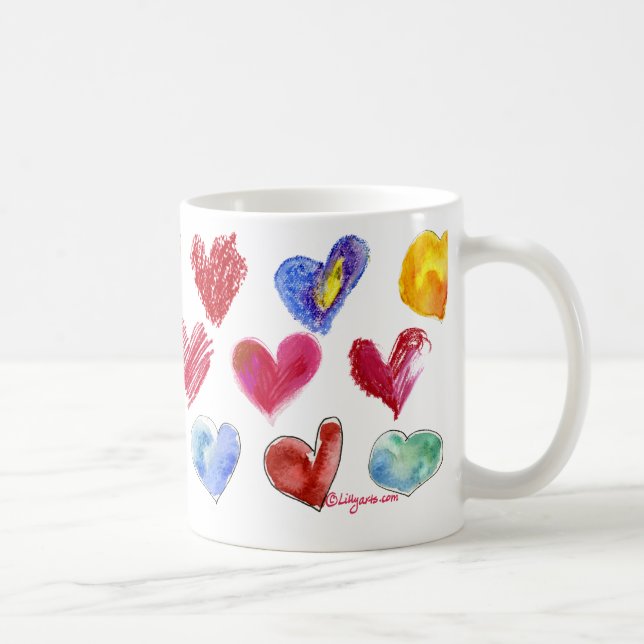 Artsy Love Hearts Mug 4 of 4 (Right)