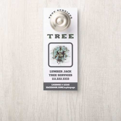 *~*  Artsy  Lumber Jack Tree Services QR Door Door Hanger