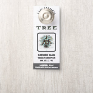 *~*  Artsy  Lumber Jack Tree Services QR Door Hanger