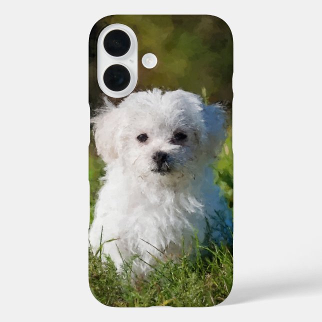 Artsy Maltese Puppy Dog painting Case-Mate iPhone Case (Back)
