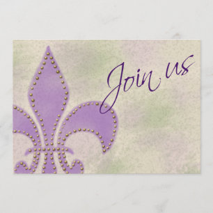 Artsy Mardi Gras Wedding Event New Orleans Invite