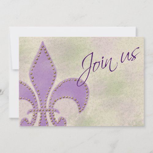 Artsy Mardi Gras Wedding Event New Orleans Invite