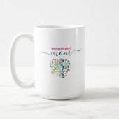 Artsy Minimalist Floral Worlds Best Mom Modern Fun Coffee Mug (Left)