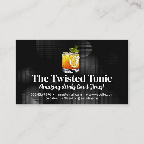 Artsy Mixed Cocktail Drinks Business Card