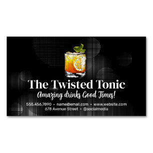 Artsy Mixed Cocktail Drinks Business Card Magnet