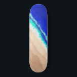 Artsy Modern Blue Teal Sandy Beach Watercolor Skateboard<br><div class="desc">This artsy and modern watercolor design is perfect for the summer season. It depicts a hand-painted teal green, cobalt blue, and sandy brown watercolor tropical beach. It's cool, unique, artistic, and trendy. ***IMPORTANT DESIGN NOTE: For any custom design request such as matching product requests, color changes, placement changes, or any...</div>