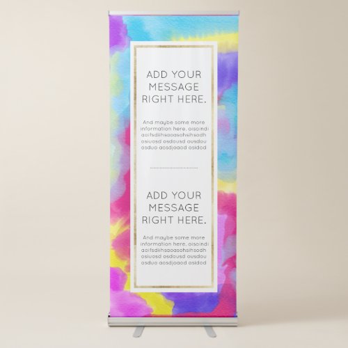 Artsy Modern Neon Colorful Rainbow Watercolor Retractable Banner