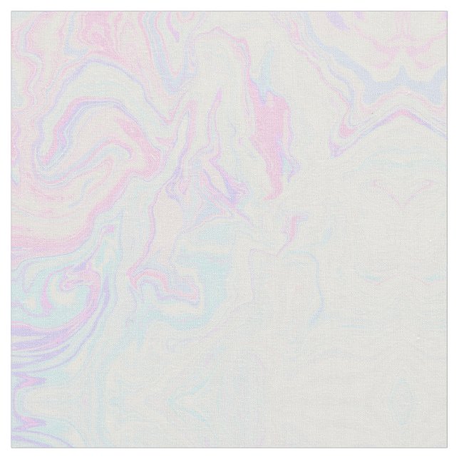 Artsy Modern Pink Blue Marble Swirl Pattern Fabric (Close Up)