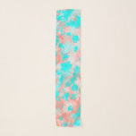 Artsy Modern Summer Coral Orange Aqua Abstract Scarf<br><div class="desc">Artsy, modern, and trendy summer coral orange and neon aqua teal blue abstract paint daubs contemporary art pattern. ***IMPORTANT DESIGN NOTE: For any custom design request such as matching product requests, color changes, placement changes, or any other change request, please click on the "CONTACT" button or email the designer directly...</div>