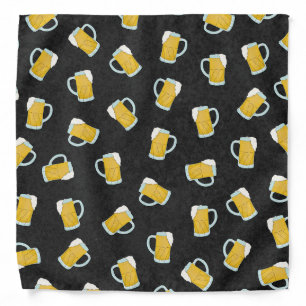 Artsy Modern Yellow Black Watercolor Beer Steins Bandana