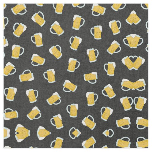 Artsy Modern Yellow Black Watercolor Beer Steins Fabric