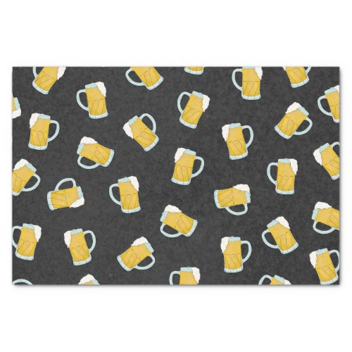 Artsy Modern Yellow Black Watercolor Beer Steins Tissue Paper