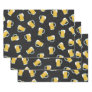 Artsy Modern Yellow Black Watercolor Beer Steins Wrapping Paper Sheets