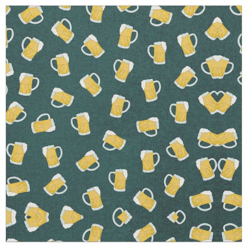 Artsy Modern Yellow Green Watercolor Beer Steins Fabric